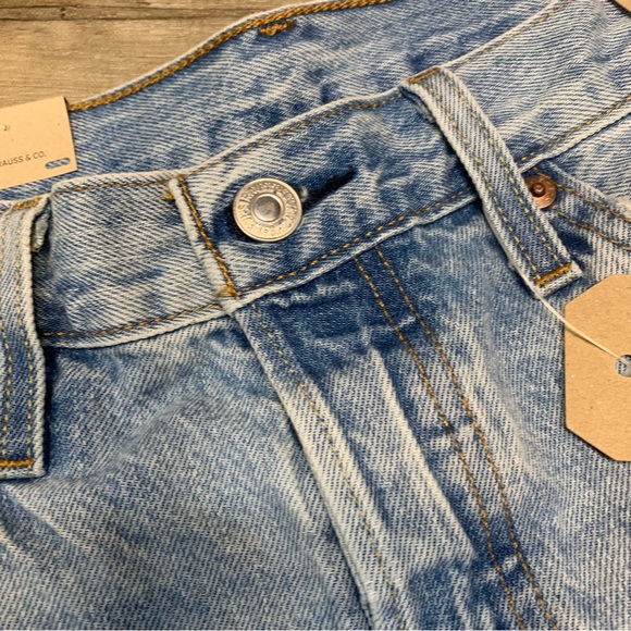 Levi’s 501 High Rise Distressed Button Fly Cut Off Denim Shorts - Picture 2 of 8